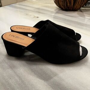 Lane Bryant Black Open-Toe Mules size 12w